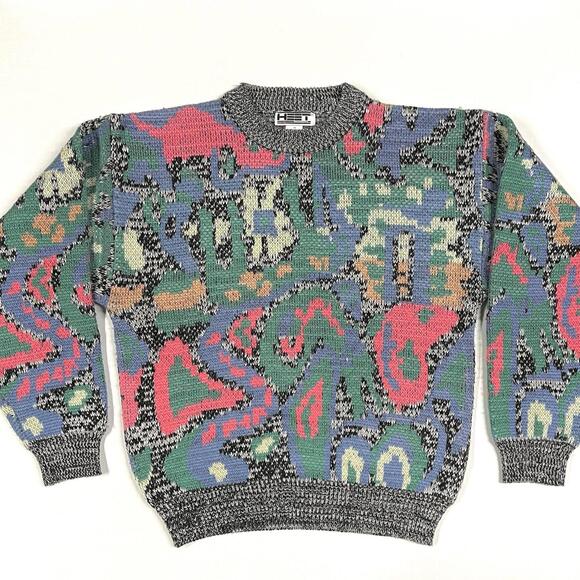 Heet Sportswear Other - Vintage Heet Sportswear Thick Sweater Geometric Abstract Sweatshirt Sz M